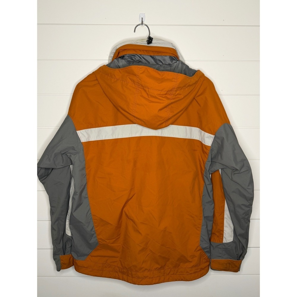 Columbia Vertex Interchange Jacket Mens Medium Orange Grey Hooded Ski Rain Coat - Picture 3 of 7